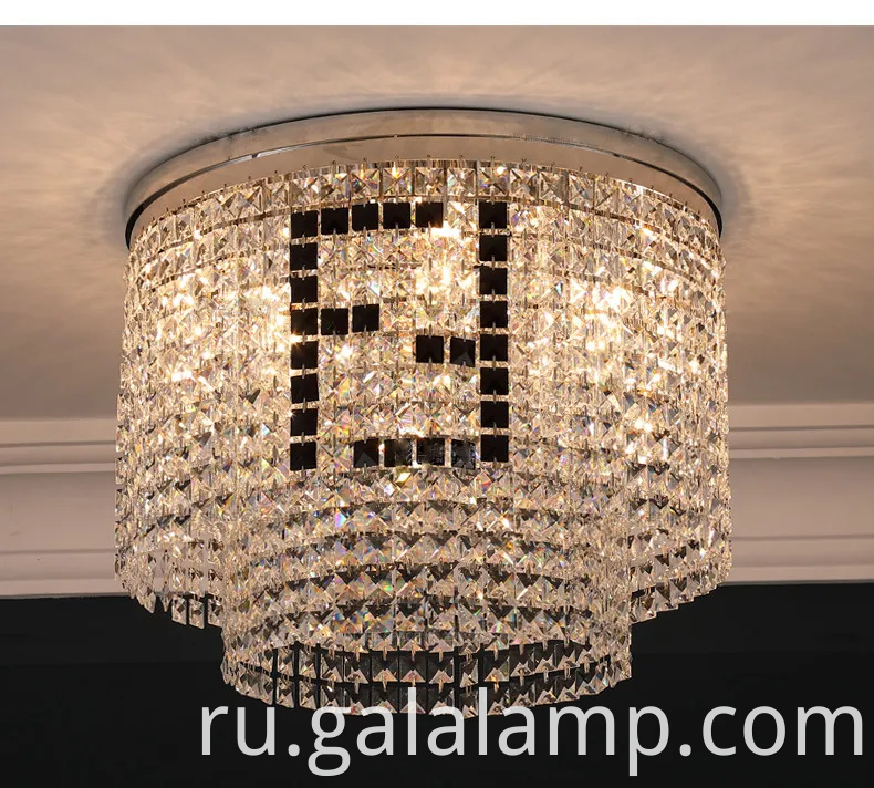 Элегантный современный хрустальный светодиодный потолочный свет для шикарных интерьеров